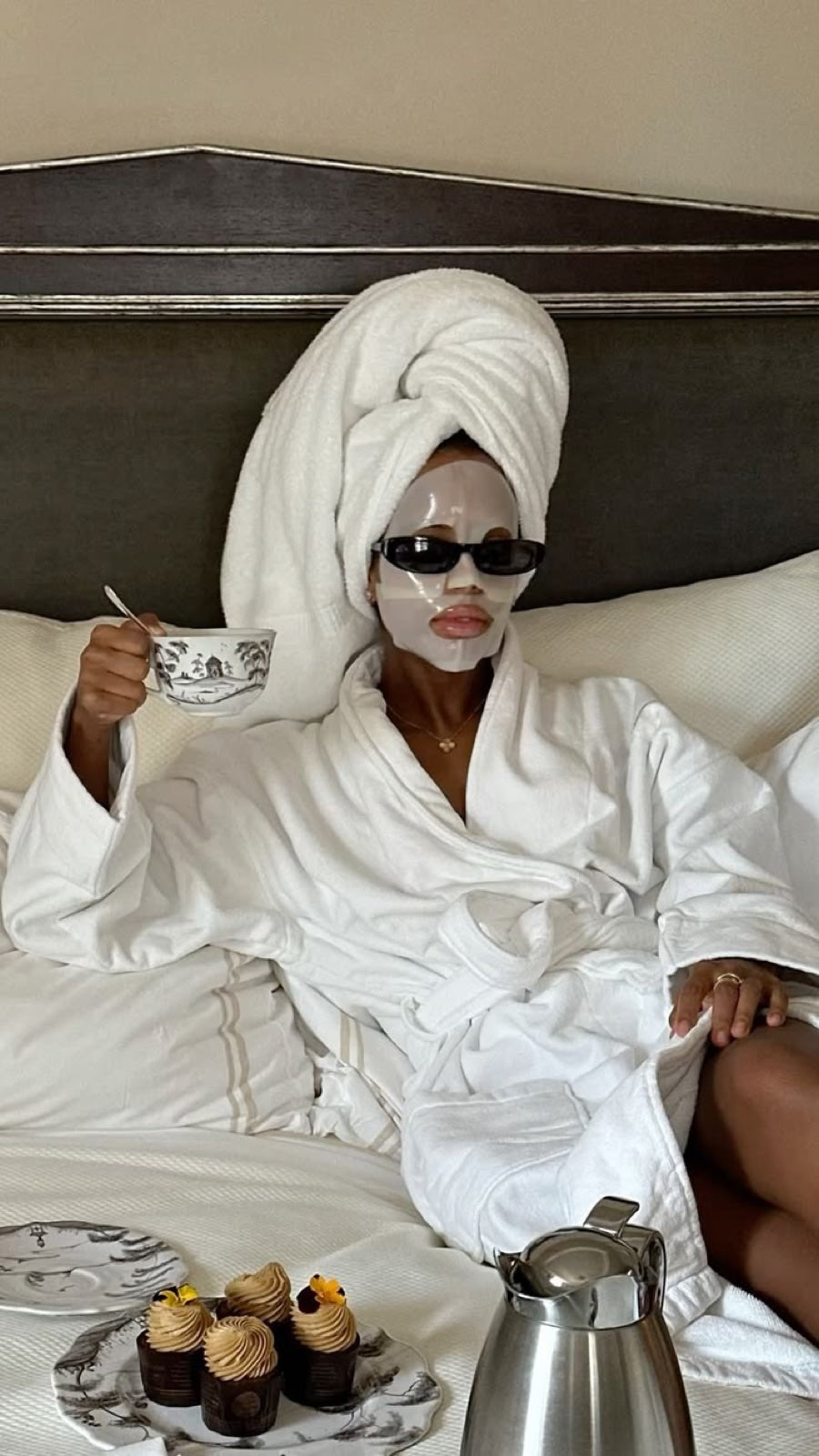 Luxury spa ritual with a face mask